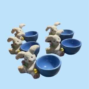 Set of 5 Bunny Egg Cups/Trinket Holders